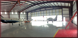 Metal construction airplane hangar