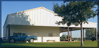 Steel metal barn